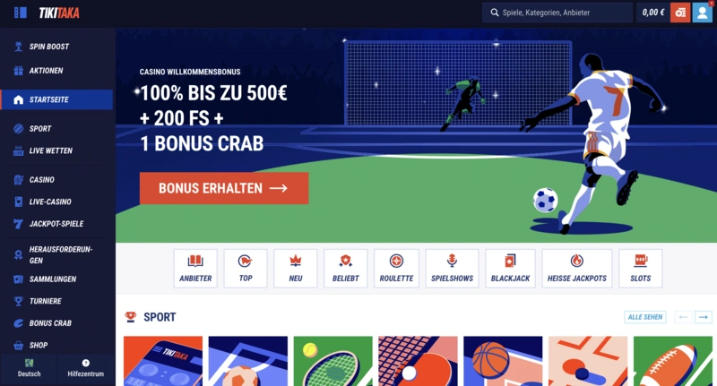 Tiki Taka Homepage